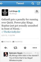 Los Angeles Kings get into hot water on Twitter during Sharks playoff game