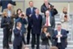 Sir Alex Ferguson watches race horse Telescope at Lingfield Park