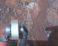 Mars Rover Opportunity Examines Clay Clues in Rock