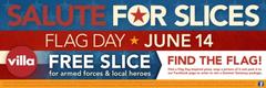 Villa Fresh Italian Kitchen Celebrates Armed Forces And Local Heroes This Flag Day With First Annual 'Salute For Slices'